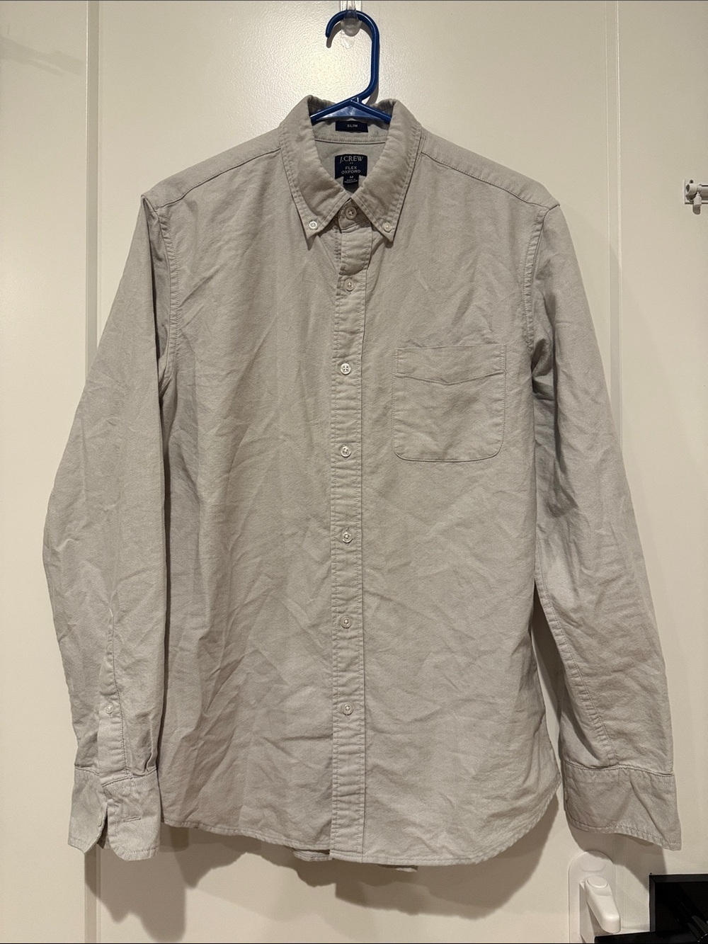 J. Crew Men’s Slim Fit Button-Down Shirt in Light Gray